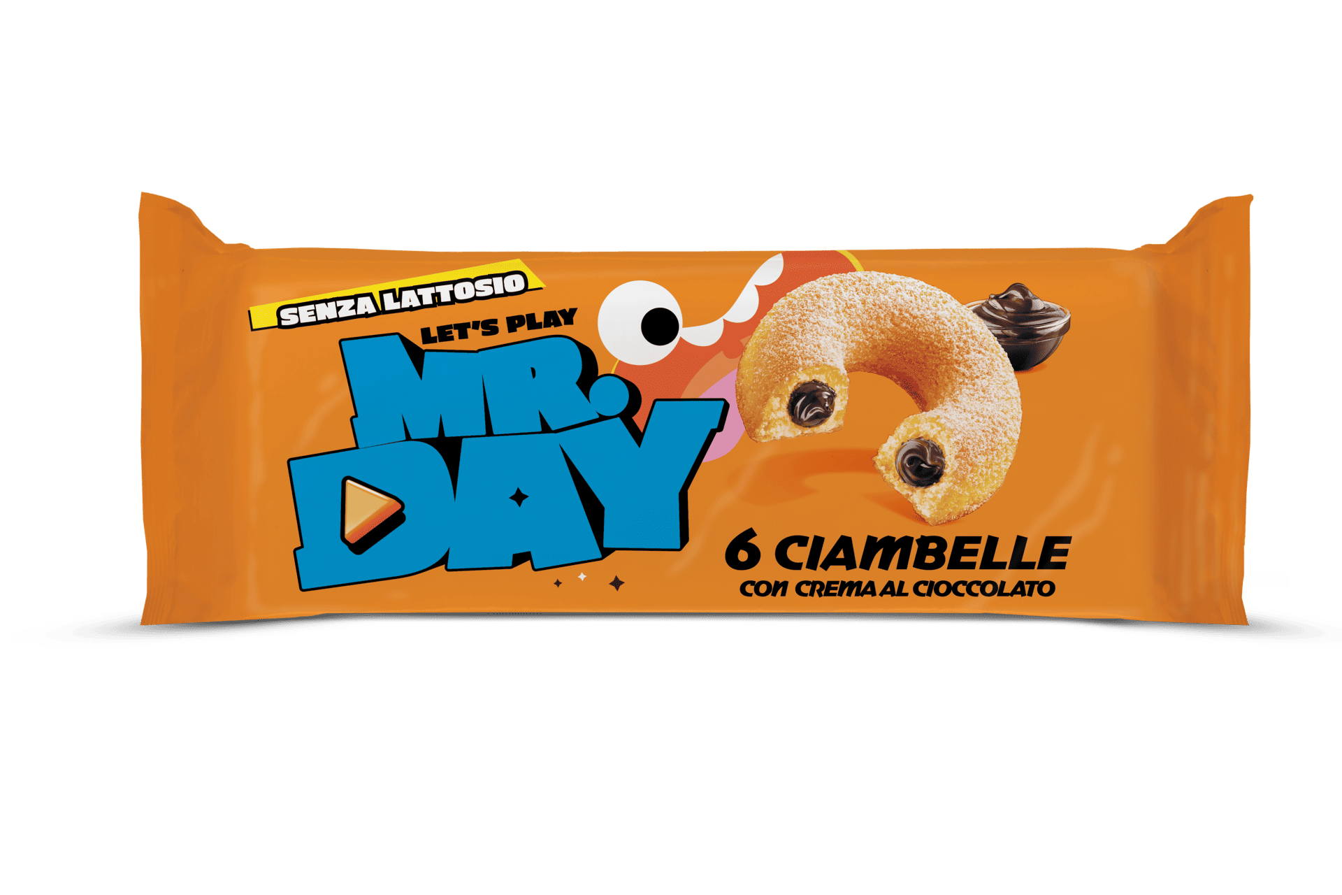 confezione delle ciambelle con crema al cioccolato di Mr.Day vista frontalmente