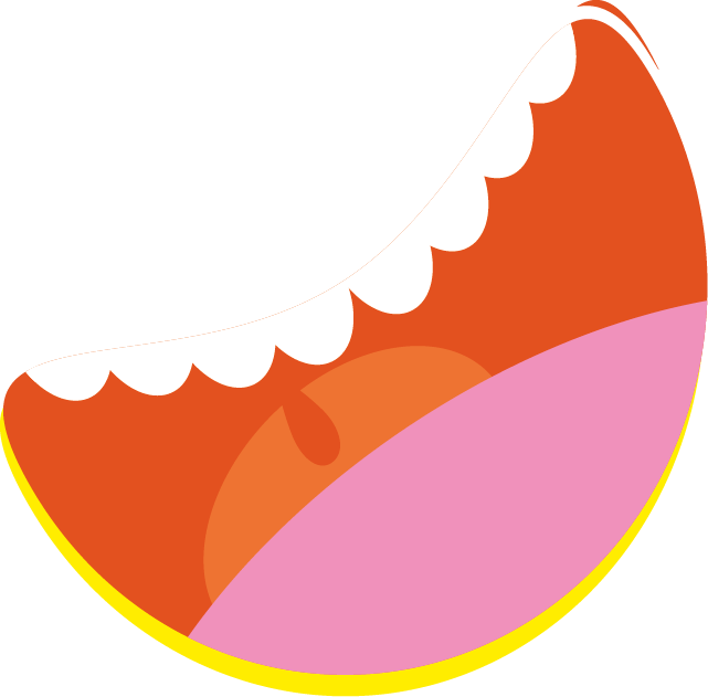 Illustrazione della bocca sulla confezione delle ciambelle alla vaniglia