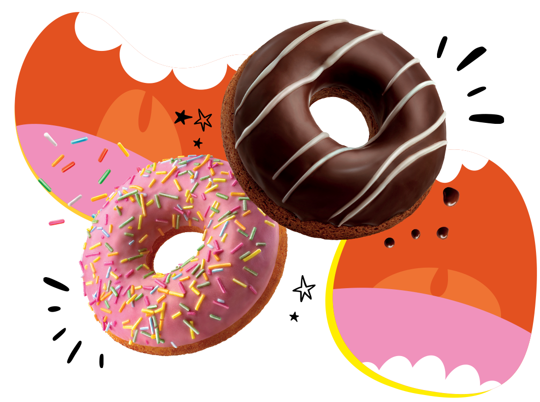 Donuts Mr.Day con bocche illustrate