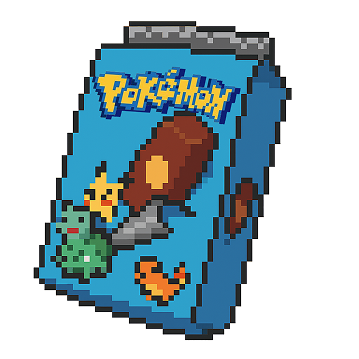 grafica di una televisione con la pubblicità delle merendine dei Pokemon di MrDay e di un joysticke